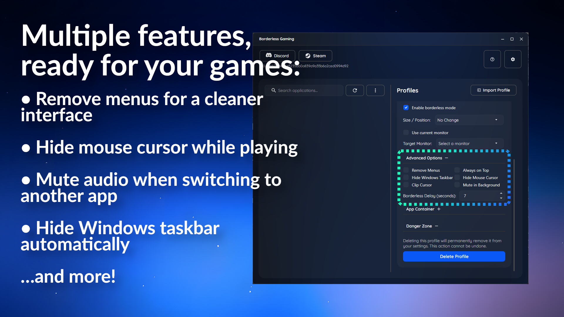 Borderless Gaming Steam Anahtarı
